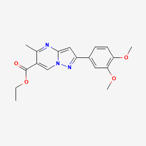 molecular formula C18H19N3O4 B7878158 Ethyl 2-(3,4-dimethoxyphenyl)-5-methylpyrazolo[1,5-a]pyrimidine-6-carboxylate 