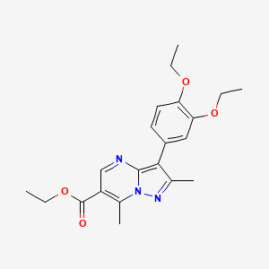 molecular formula C21H25N3O4 B7878166 Ethyl 3-(3,4-diethoxyphenyl)-2,7-dimethylpyrazolo[1,5-a]pyrimidine-6-carboxylate 