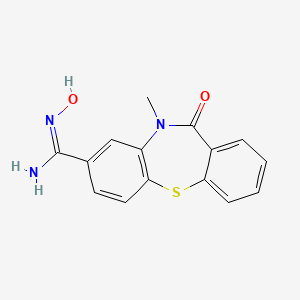 molecular formula C15H13N3O2S B7878331 N'-hydroxy-10-methyl-11-oxo-10,11-dihydrodibenzo[b,f][1,4]thiazepine-8-carboximidamide 