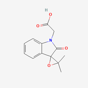 molecular formula C13H13NO4 B7878434 (3',3'-dimethyl-2-oxospiro[indole-3,2'-oxiran]-1(2H)-yl)acetic acid 
