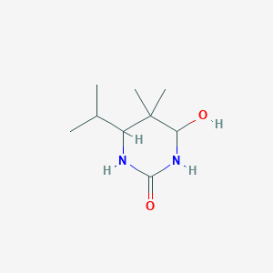molecular formula C9H18N2O2 B078785 Tetrahydro-4-hydroxy-6-isopropyl-5,5-dimethyl-1H-pyrimidin-2-one CAS No. 14068-64-5