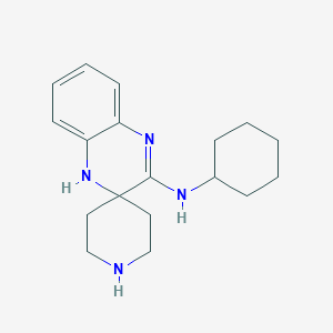 molecular formula C18H26N4 B7878660 N-cyclohexylspiro[4H-quinoxaline-3,4'-piperidine]-2-amine 