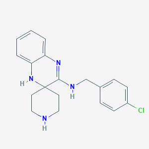 molecular formula C19H21ClN4 B7878668 N-[(4-chlorophenyl)methyl]spiro[4H-quinoxaline-3,4'-piperidine]-2-amine 
