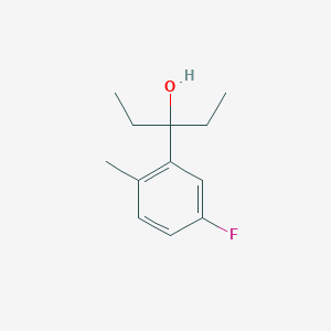 molecular formula C12H17FO B7878898 3-(5-fluoro-2-methylphenyl)pentan-3-ol 