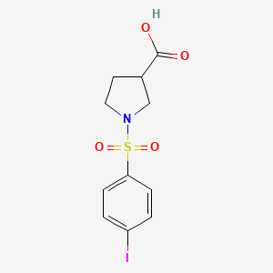 molecular formula C11H12INO4S B7879218 1-((4-Iodophenyl)sulfonyl)pyrrolidine-3-carboxylic acid 