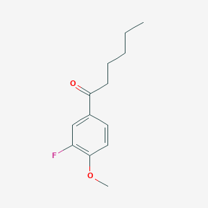 molecular formula C13H17FO2 B7879302 1-(3-Fluoro-4-methoxyphenyl)hexan-1-one 