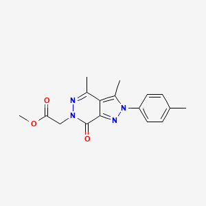 molecular formula C17H18N4O3 B7879496 methyl [3,4-dimethyl-2-(4-methylphenyl)-7-oxo-2,7-dihydro-6H-pyrazolo[3,4-d]pyridazin-6-yl]acetate 
