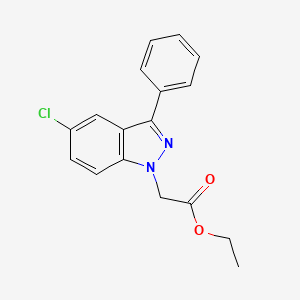 molecular formula C17H15ClN2O2 B7879566 ethyl (5-chloro-3-phenyl-1H-indazol-1-yl)acetate 
