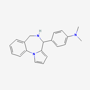 molecular formula C20H21N3 B7879629 N-[4-(5,6-dihydro-4H-pyrrolo[1,2-a][1,4]benzodiazepin-4-yl)phenyl]-N,N-dimethylamine 