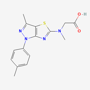 molecular formula C15H16N4O2S B7879937 N-methyl-N-[3-methyl-1-(4-methylphenyl)-1H-pyrazolo[3,4-d][1,3]thiazol-5-yl]glycine 