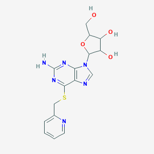 2-[2-Amino-6-(pyridin-2-ylmethylsulfanyl)purin-9-yl]-5-(hydroxymethyl)oxolane-3,4-diol