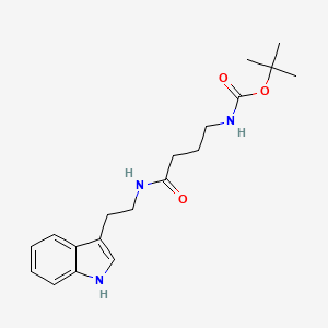 molecular formula C19H27N3O3 B7880039 tert-butyl 4-{[2-(1H-indol-3-yl)ethyl]amino}-4-oxobutylcarbamate 
