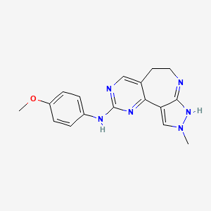 molecular formula C17H18N6O B7880165 N-(4-methoxyphenyl)-4-methyl-4,5,7,12,14-pentazatricyclo[8.4.0.02,6]tetradeca-1(14),2,6,10,12-pentaen-13-amine 