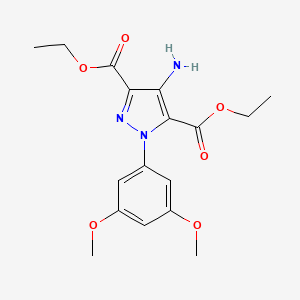 molecular formula C17H21N3O6 B7880315 Diethyl 4-amino-1-(3,5-dimethoxyphenyl)-1H-pyrazole-3,5-dicarboxylate 