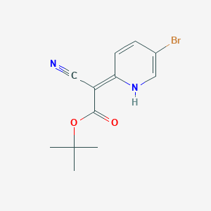 molecular formula C12H13BrN2O2 B7880517 T-Butyl 2-(5-bromopyridin-2-YL)-2-cyanoacetate 