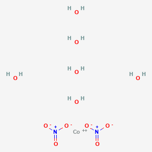 molecular formula Co(NO3)2. 6H2O<br>CoH12N2O12 B7880970 Cobalt(II) nitrate hexahydrate CAS No. 23730-86-1