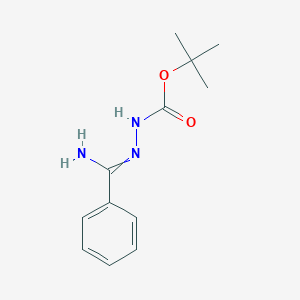 molecular formula C12H17N3O2 B7881173 tert-Butyl 2-(amino(phenyl)methylene)hydrazinecarboxylate 