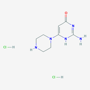 molecular formula C8H15Cl2N5O B7881357 2-amino-6-piperazin-1-yl-1H-pyrimidin-4-one;dihydrochloride 