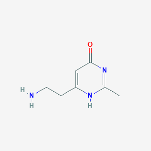 molecular formula C7H11N3O B7881742 6-(2-aminoethyl)-2-methyl-1H-pyrimidin-4-one 