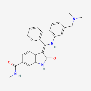 molecular formula C26H26N4O2 B7881762 (3Z)-3-[[3-[(dimethylamino)methyl]anilino]-phenylmethylidene]-N-methyl-2-oxo-1H-indole-6-carboxamide 