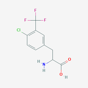 molecular formula C10H9ClF3NO2 B7881863 4-Chloro-3-(trifluoromethyl)-DL-phenylalanine 