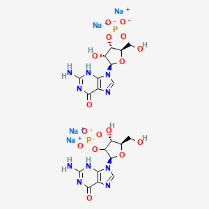 molecular formula C20H24N10Na4O16P2 B7881964 tetrasodium;[(2R,3S,4R,5R)-5-(2-amino-6-oxo-3H-purin-9-yl)-4-hydroxy-2-(hydroxymethyl)oxolan-3-yl] phosphate;[(2R,4R,5R)-2-(2-amino-6-oxo-3H-purin-9-yl)-4-hydroxy-5-(hydroxymethyl)oxolan-3-yl] phosphate 