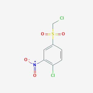 molecular formula C7H5Cl2NO4S B7882926 Benzene, 1-chloro-4-[(chloromethyl)sulfonyl]-2-nitro- CAS No. 7592-97-4