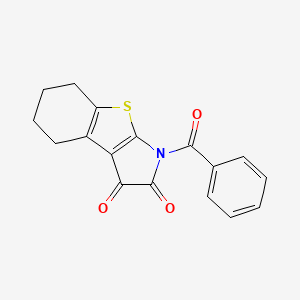 molecular formula C17H13NO3S B7883484 1-(phenylcarbonyl)-4,5,6,7-tetrahydro-1H-[1]benzothieno[2,3-b]pyrrole-2,3-dione 