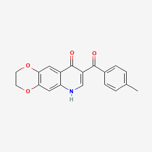 molecular formula C19H15NO4 B7883494 8-[(4-methylphenyl)carbonyl]-2,3-dihydro[1,4]dioxino[2,3-g]quinolin-9(6H)-one 