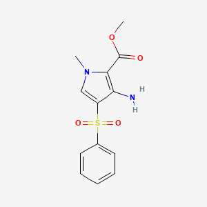 molecular formula C13H14N2O4S B7883502 methyl 3-amino-1-methyl-4-(phenylsulfonyl)-1H-pyrrole-2-carboxylate 