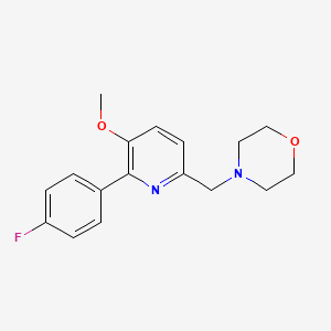 molecular formula C17H19FN2O2 B7883544 4-{[6-(4-Fluorophenyl)-5-methoxy-2-pyridinyl]methyl}morpholine 