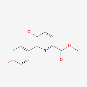 molecular formula C14H12FNO3 B7883547 Methyl 6-(4-fluorophenyl)-5-methoxy-2-pyridinecarboxylate 