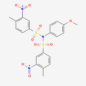 molecular formula C21H19N3O9S2 B7883609 N-(4-methoxyphenyl)-4-methyl-N-[(4-methyl-3-nitrophenyl)sulfonyl]-3-nitrobenzenesulfonamide 