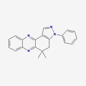 molecular formula C21H18N4 B7883712 5,5-dimethyl-3-phenyl-4H-pyrazolo[4,3-a]phenazine 
