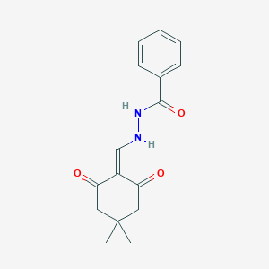 molecular formula C16H18N2O3 B7883744 N'-[(4,4-dimethyl-2,6-dioxocyclohexylidene)methyl]benzohydrazide 