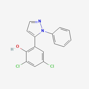 molecular formula C15H10Cl2N2O B7883766 2,4-dichloro-6-(1-phenyl-1H-pyrazol-5-yl)phenol CAS No. 288401-48-9