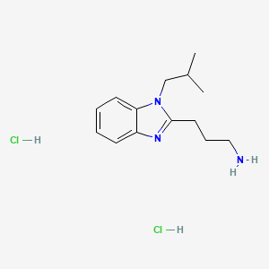 molecular formula C14H23Cl2N3 B7883857 3-(1-isobutyl-1H-benzo[d]imidazol-2-yl)propan-1-amine dihydrochloride 