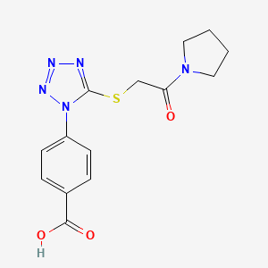 4-[5-(2-Oxo-2-pyrrolidin-1-ylethyl)sulfanyltetrazol-1-yl]benzoic acid