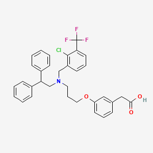 molecular formula C33H31ClF3NO3 B7884259 3-(3-(N-(2-Chloro-3-trifluoromethylbenzyl)(2,2-diphenylethyl)amino)propoxy)phenylacetic acid CAS No. 475207-20-6