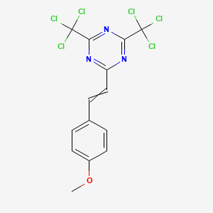 molecular formula C14H9Cl6N3O B7884587 2-(4-Methoxystyryl)-4,6-bis(trichloromethyl)-1,3,5-triazine 