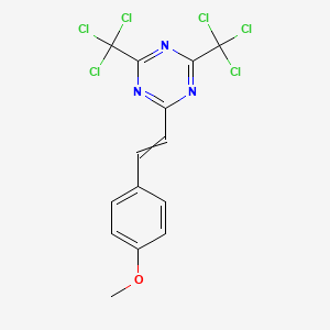 molecular formula C14H9Cl6N3O B7884587 2-(4-Methoxystyryl)-4,6-bis(trichloromethyl)-S-triazine 