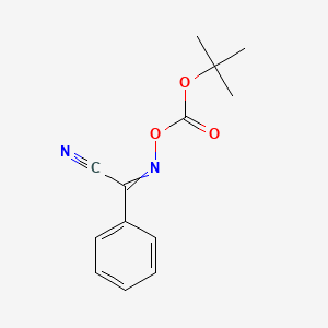 molecular formula C13H14N2O3 B7884633 N-((tert-Butoxycarbonyl)oxy)benzimidoyl cyanide 