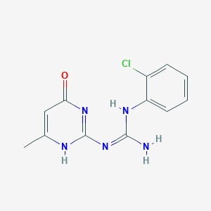 molecular formula C12H12ClN5O B7884793 1-(2-chlorophenyl)-2-(6-methyl-4-oxo-1H-pyrimidin-2-yl)guanidine 