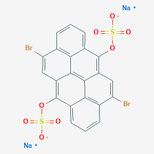 molecular formula C22H8Br2Na2O8S2 B078848 Disodium 4,10-dibromodibenzo(def,mno)chrysene-6,12-diyl bis(sulphate) CAS No. 10290-03-6