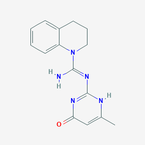 molecular formula C15H17N5O B7884822 N'-(6-methyl-4-oxo-1H-pyrimidin-2-yl)-3,4-dihydro-2H-quinoline-1-carboximidamide 