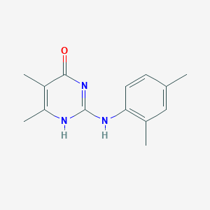 molecular formula C14H17N3O B7884836 2-(2,4-dimethylanilino)-5,6-dimethyl-1H-pyrimidin-4-one 