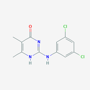 molecular formula C12H11Cl2N3O B7884845 2-(3,5-dichloroanilino)-5,6-dimethyl-1H-pyrimidin-4-one 