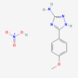 molecular formula C9H11N5O4 B7884876 3-(4-methoxyphenyl)-1H-1,2,4-triazol-5-amine nitrate 