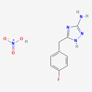 molecular formula C9H10FN5O3 B7884882 5-(4-fluorobenzyl)-1H-1,2,4-triazol-3-amine nitrate 