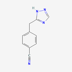 molecular formula C10H8N4 B7884923 4-((1H-1,2,4-Triazol-3-yl)methyl)benzonitrile 